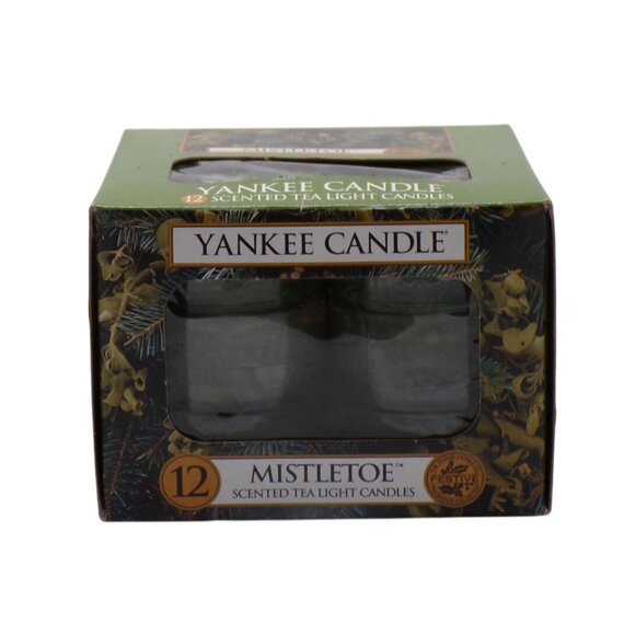 Yankee Candle MISTLETOE Set-12 Scented Tea Light Candles Box Made In USA - Picture 2 of 4